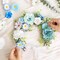 310 Pcs Fake Flower Heads Mini Artificial Flower Bulk Silk Flowers for Decoration Small Faux Flower Heads Fabric Daisy Buds Floral for Crafts DIY Wedding Party Baby Shower Home Decor, Blue